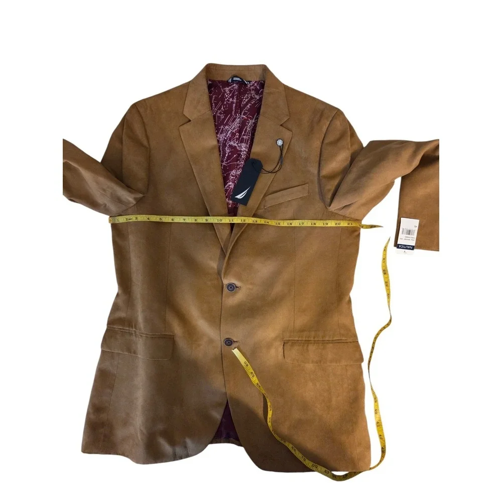 Nautica Branford Faux Suede Camel Sports Coat 2-Button Suit‎ Jacket 42L NWT